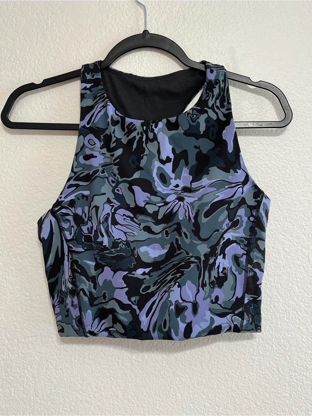lululemon athletica Black & Purple Abstract High-Neck Sports Bra